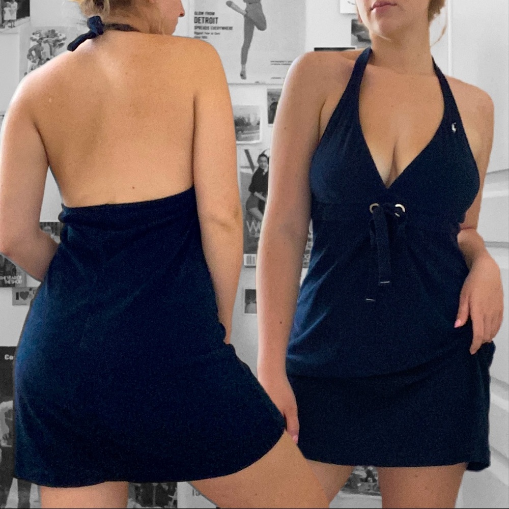 Ralph Lauren Navy Terrycloth Dress